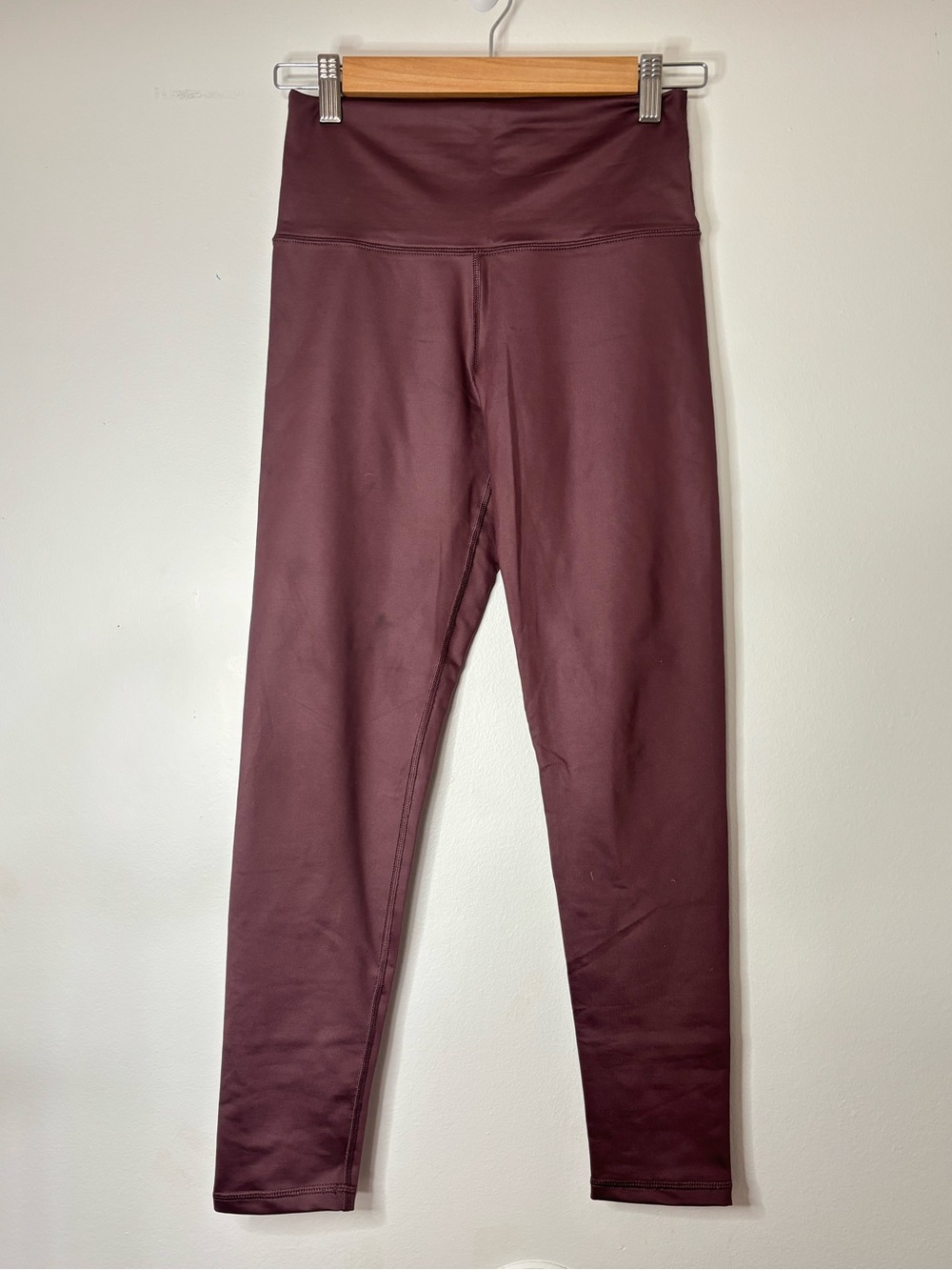 High-Waist Burgundy Leggings